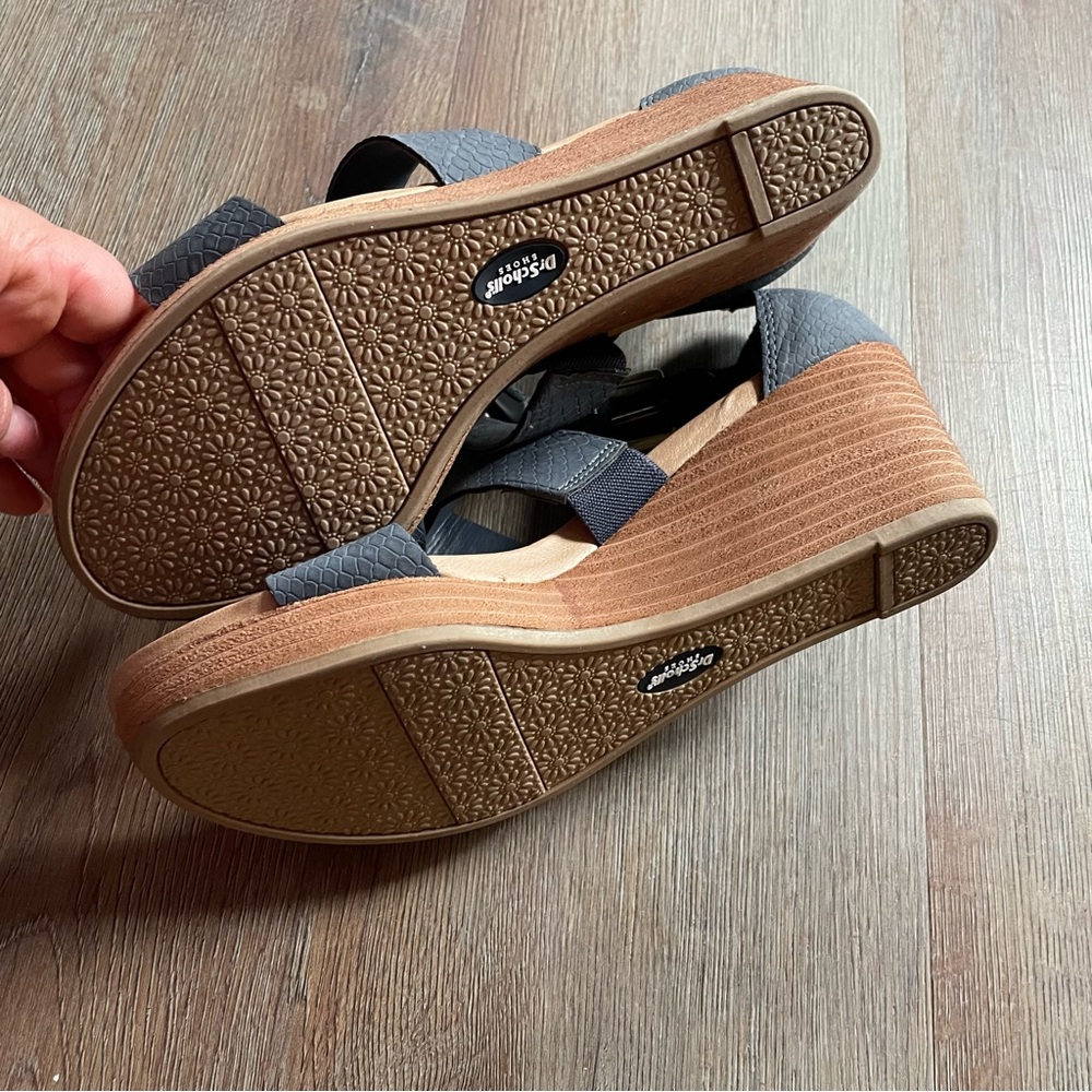 Dr. Scholl’s Women’s Barton Wedge Sandal SZ 8.5 blue/tan - Picture 11 of 12